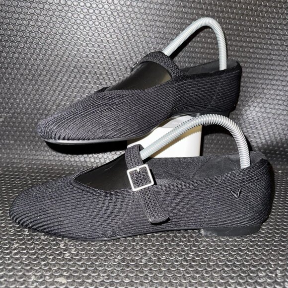VIVAIA Margot Mary Jane Black Square Toed Comfort Flats Women’s Size 39 (8) - Picture 1 of 8